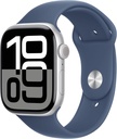 Apple Watch Serie 10, 42mm, GPS, Reloj inteligente, llamadas BT, monitor de frecuencia cardiaca, App ECG Plata/Azul