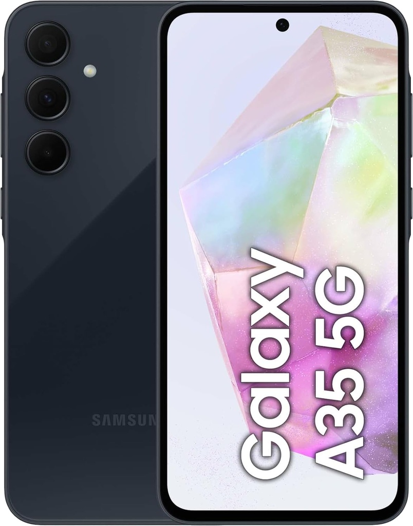 Teléfono Samsung Galaxy A35 5G, Pantalla 6,6" AMOLED, Cámara 50mp + 8mp + 5mp, Memoria RAM 6gb, Almacenamiento 256gb, Batería 5000mAh negro