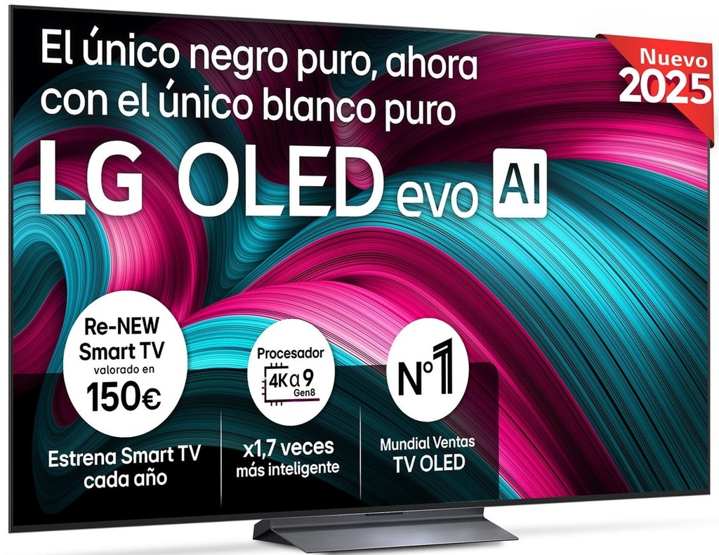 LG OLED48C54LA, TV OLED 48", 4K, 120Hz, Procesador 4K IA α9 Gen8, Smart TV