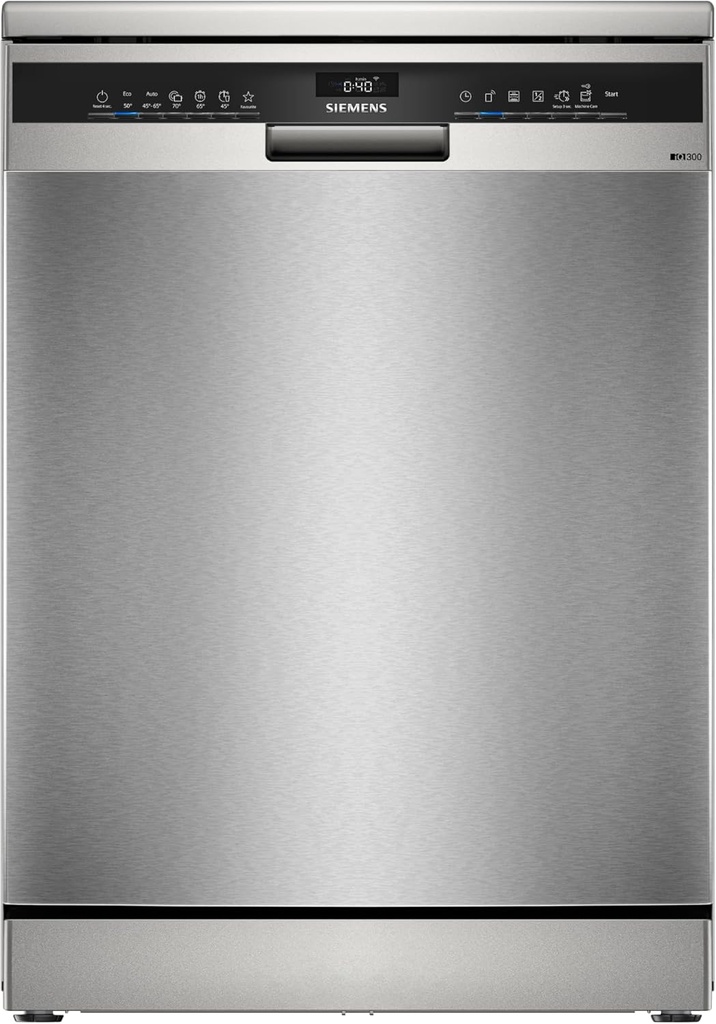 Siemens SN23HI02ME, Lavavajillas libre instalación, 60 cm, iQ300, acero antihuellas