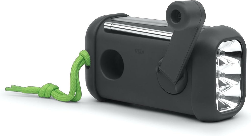 Muse MH-08 MB, Radio portátil con Bluetooth, Carga mediante dinamo y solar, Luz LED, Posibilidad de par estéreo, 5 presintonías de radio digital, Micrófono para manos libres, IP64, Sirena, Reloj, 6h de autonomía, NFC