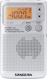 [DT250S] Sangean DT-250, Radio portátil AM/FM, Dynamic Bass Boost, Pantalla LCD