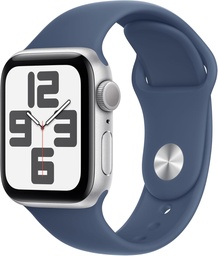 [MXER3QL/A] Apple Watch SE, 44mm, Reloj inteligente, llamadas BT, monitor de frecuencia cardiaca, Plata/Azul