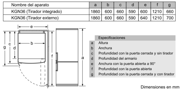 Bosch KGN36VIEA, frigorífico combi, 2 puertas, No Frost, 186 x 60cm, inox, serie 4, clase E