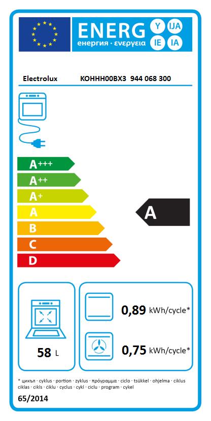 Electrolux KOHHH00BX3, horno multifunción con Aqua Clean, 60cm, XXL, inox, clase A