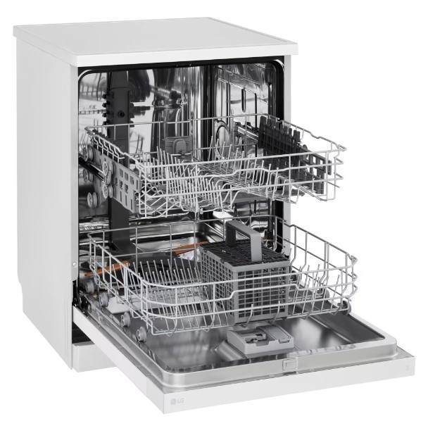 LG DF141FW, lavavajillas 60 centímetros, 14L, con función QuadWash Direct Drive, blanco, clase D