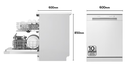 LG DF141FW, lavavajillas 60 centímetros, 14L, con función QuadWash Direct Drive, blanco, clase D