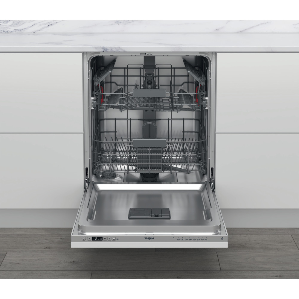 Lavavajillas integrable - Whirlpool WRIC 3C26, 14 servicios, 8 programas, 60 cm, Pantalla LCD, Inox