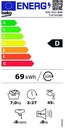 Beko WTE 7611 BWR, lavadora libre instalación, 7kg, 1200rpm, blanco, clase D
