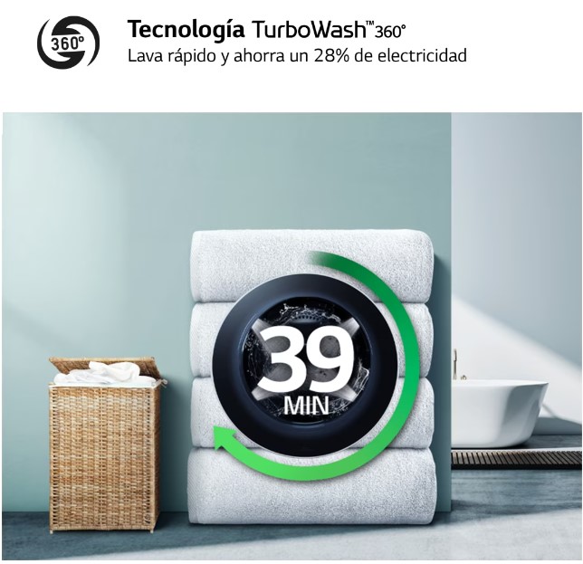 LG F4DR6009A1W, lavadora secadora inteligente AI Direct Drive TM, Turbowash 360º, 9/6kg, 1400rpm, serie 600, clase A