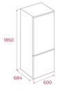 Teka RBF 3450, frigorífico combinado, cristal blanco, NoFrost, 185x60cm, clase D
