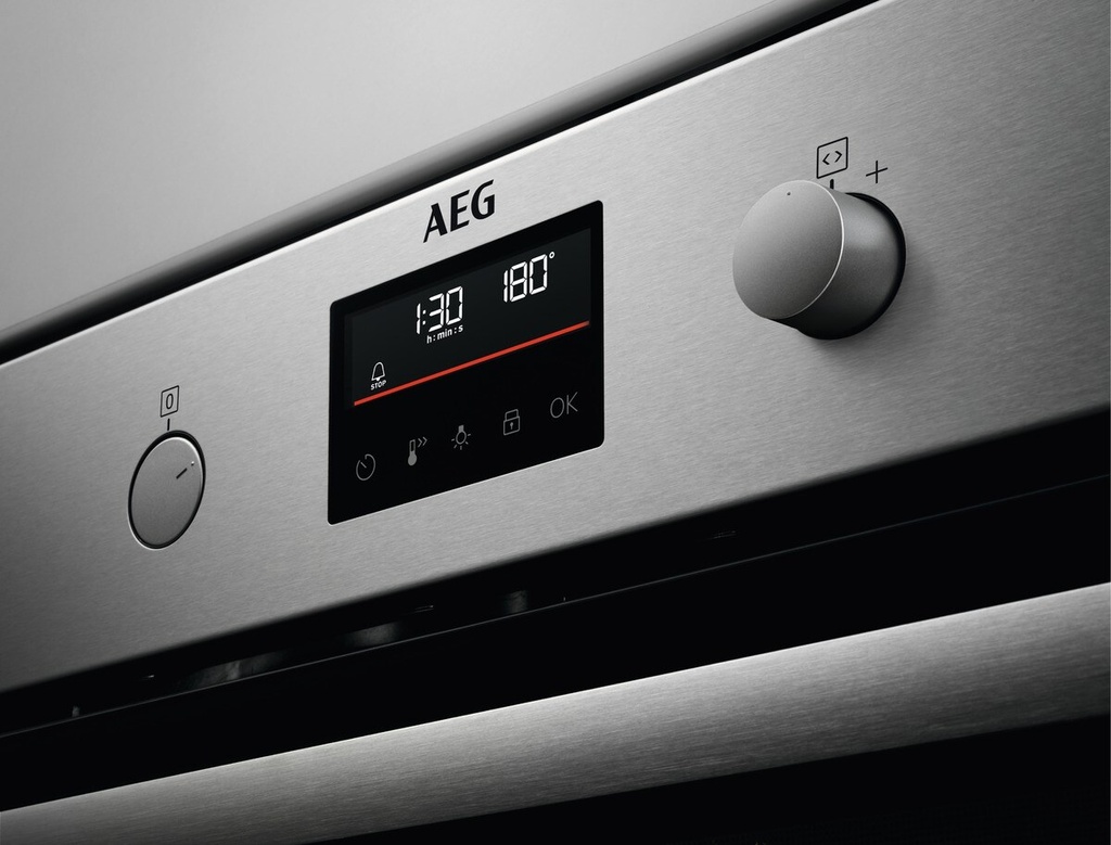 AEG BPB331161M, horno pirolítico, surroundcook, serie 6000, inox, clase A+