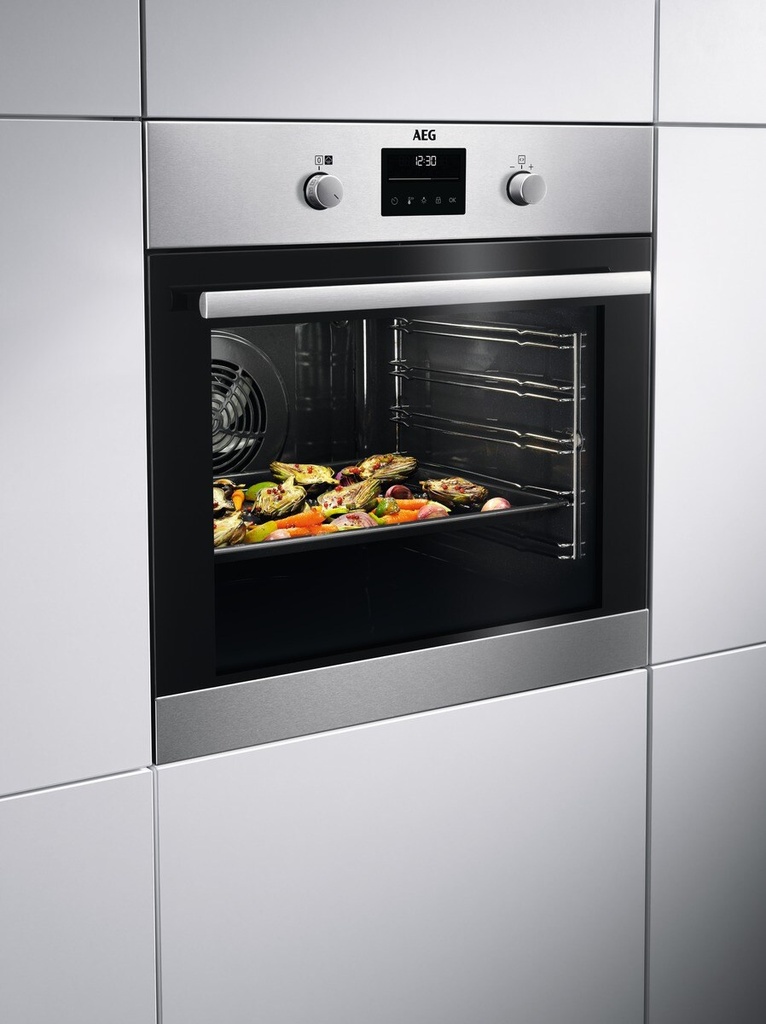 AEG BPB331161M, horno pirolítico, surroundcook, serie 6000, inox, clase A+