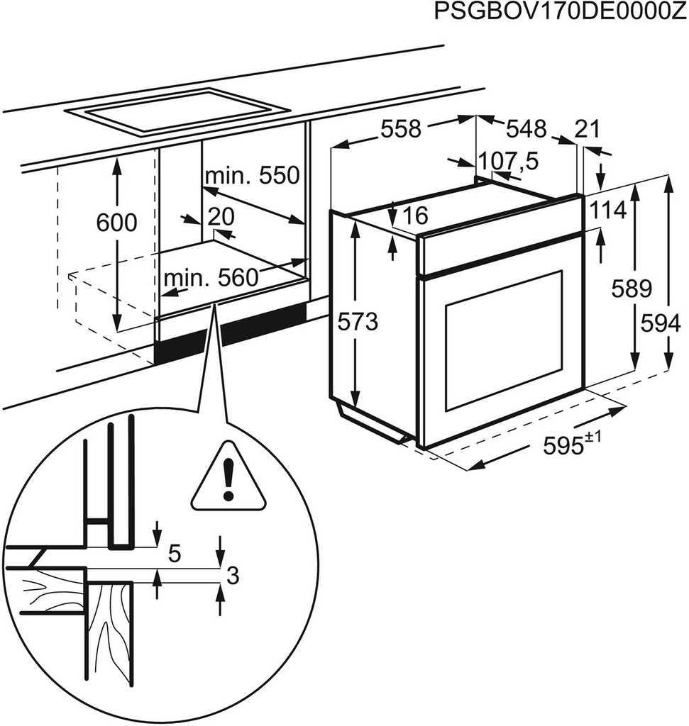 AEG BPB331161M, horno pirolítico, surroundcook, serie 6000, inox, clase A+