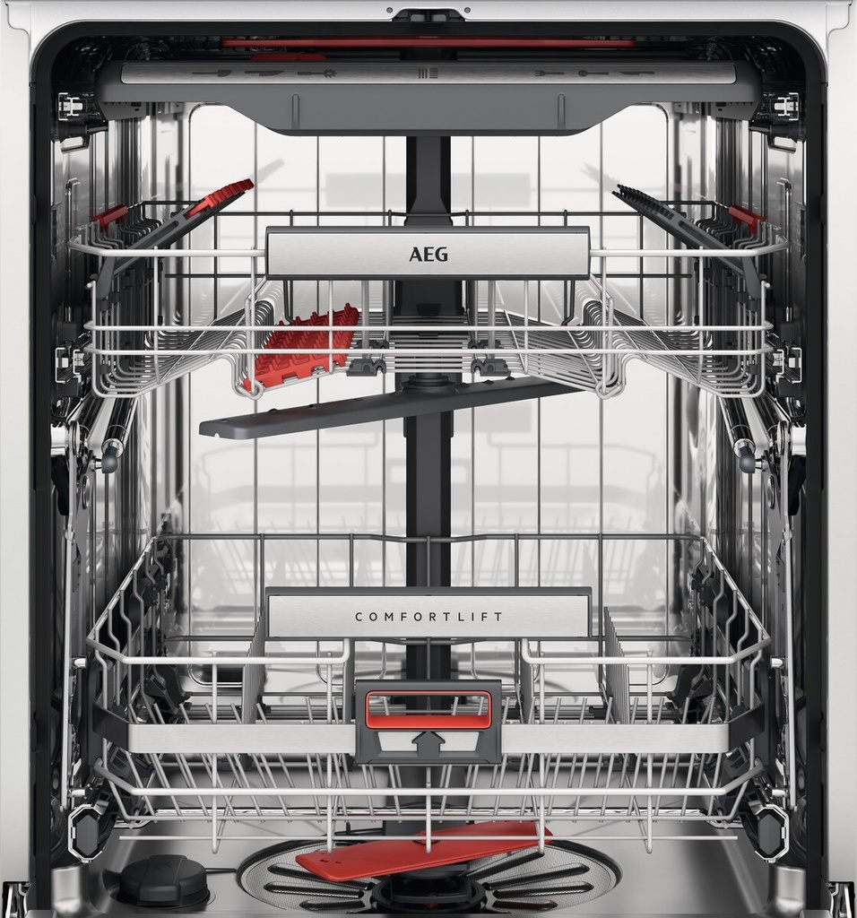 AEG FFB83816PM, lavavajillas, serie 9000, AirDry, 3 bandejas ComFortLift, inox, clase D