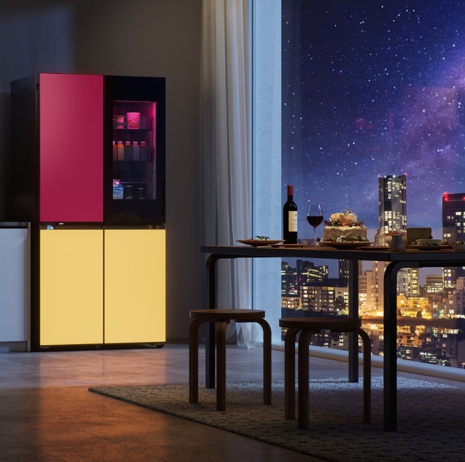 LG GMV960NNME, frigorífico americano combi, Intaview MoodUp, Door Cooling+, 1,86m, multicolor, clase E