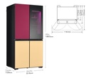LG GMV960NNME, frigorífico americano combi, Intaview MoodUp, Door Cooling+, 1,86m, multicolor, clase E