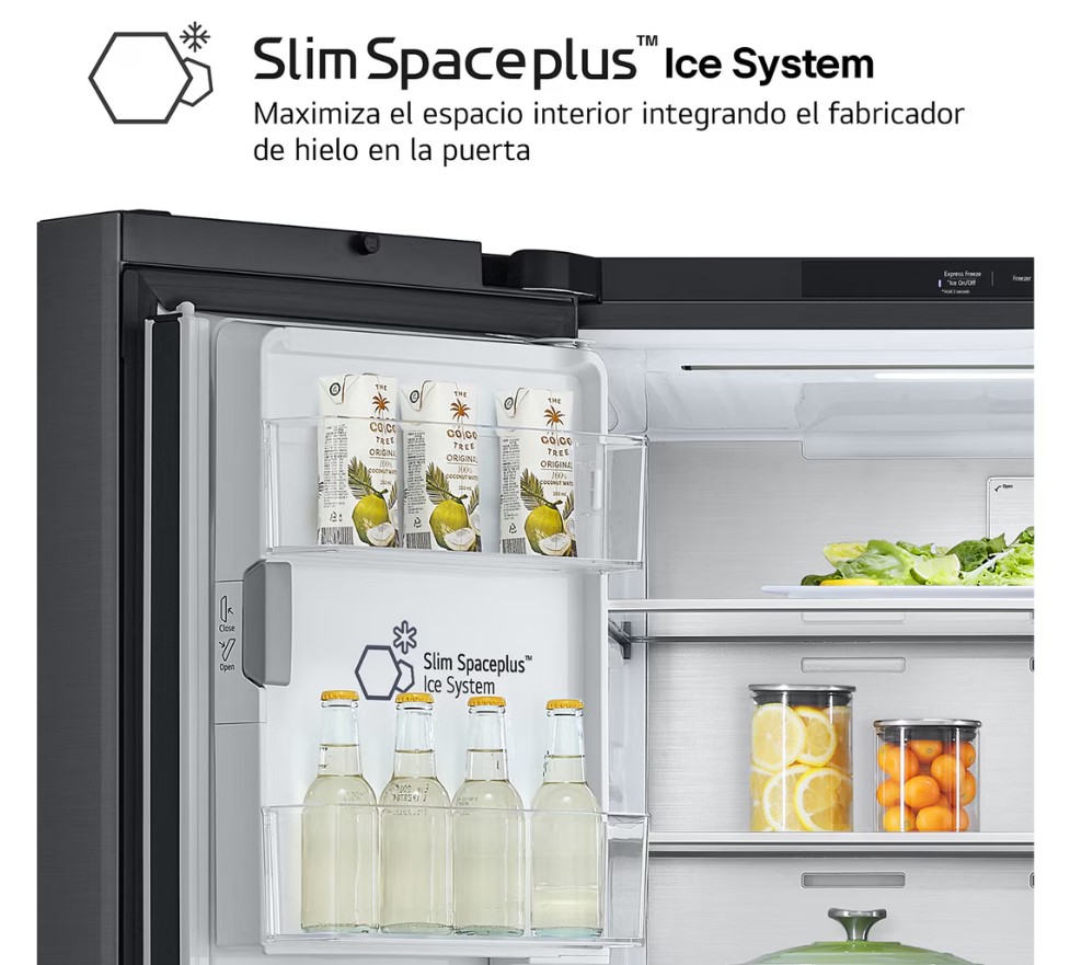 LG GMG961EVKE, frigorífico americano combi, InstaView, negro, clase E