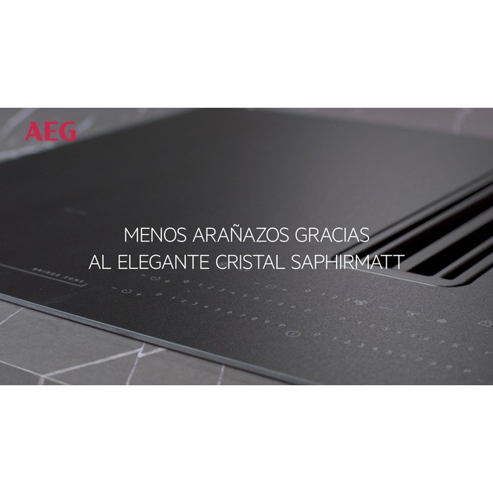 AEG TI63IQ30FZ, placa de inducción, acabado Saphirmatt, 3 zonas de cocción, función puente, Sense Boil&Fry, serie 8000