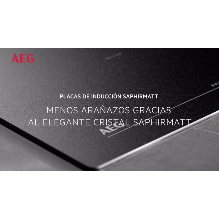 AEG TI63IQ30FZ, placa de inducción, acabado Saphirmatt, 3 zonas de cocción, función puente, Sense Boil&Fry, serie 8000