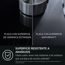 AEG TI63IQ30FZ, placa de inducción, acabado Saphirmatt, 3 zonas de cocción, función puente, Sense Boil&Fry, serie 8000