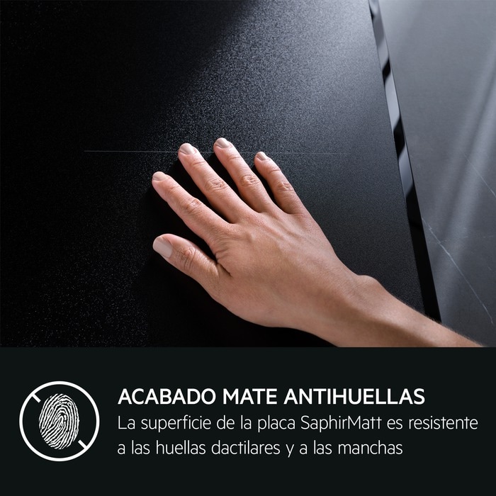 AEG TI63IQ30FZ, placa de inducción, acabado Saphirmatt, 3 zonas de cocción, función puente, Sense Boil&Fry, serie 8000