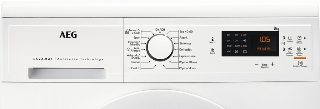 AEG LFA5I82WRE, lavadora libre instalación, 8kg, TimeSave Plus, clase A