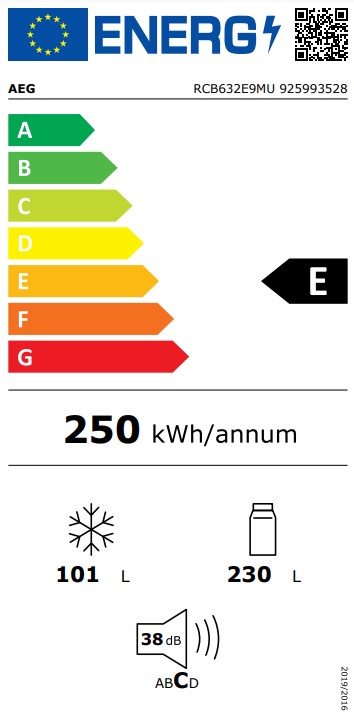 AEG RCB632E9MU, frigorífico combi, libre instalación, 1,86m, MultiFlow, TwinTech No Frost, serie 6000, clase E