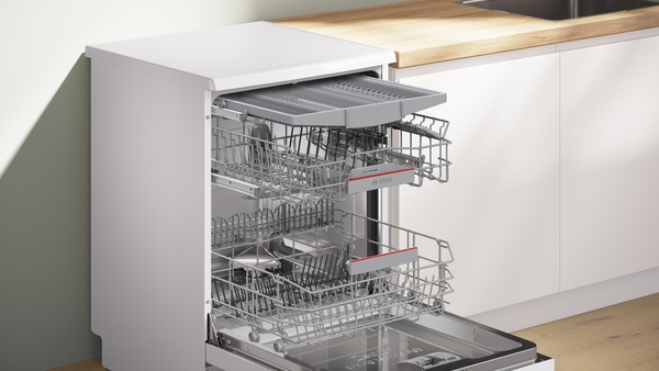Bosch SMS6ZCW10E, lavavajillas libre instalación, 60cm, Silence Pro, ActiveWater, PerfectDry, blanco, serie 6, clase B
