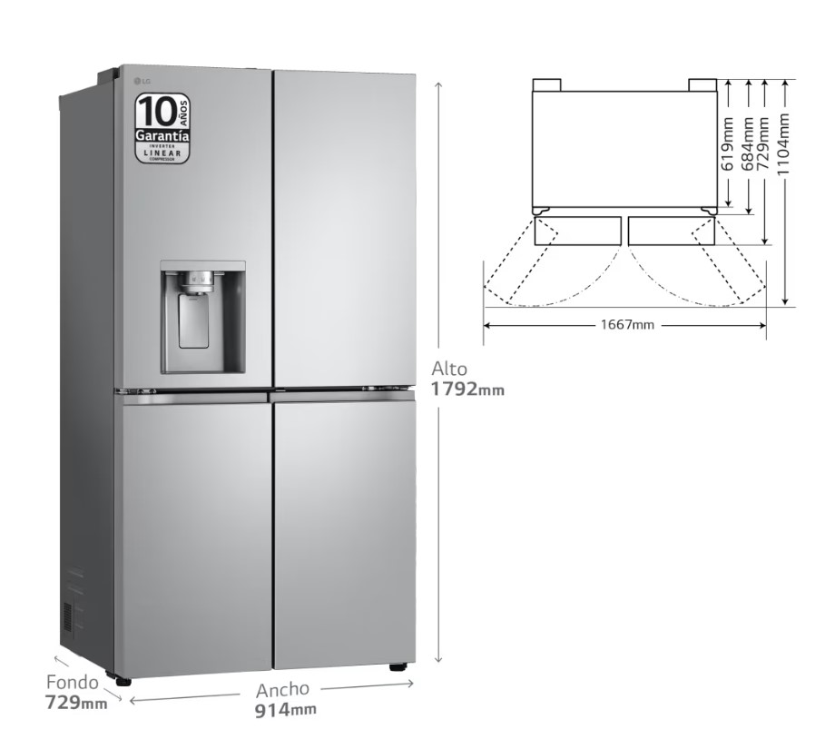 LG GMJ960MBJE, frigorífico americano combi, Door-in-Door, Smart Fresh Air, UVnano, clase E