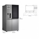 LG GSXE80PYBD, frigorífico americano combi, Side By side, Instaview Door-In-Door, serie 800, clase E