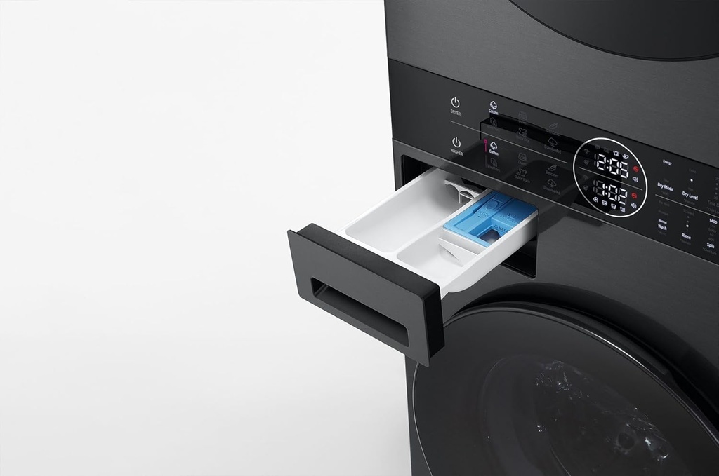 LG WT1210BBF, torre de lavado y secado, 2 en 1, Smart Pairing, TurboWash, 12/10kg, clase A/A+++