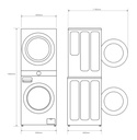 LG WT1210BBF, torre de lavado y secado, 2 en 1, Smart Pairing, TurboWash, 12/10kg, clase A/A+++