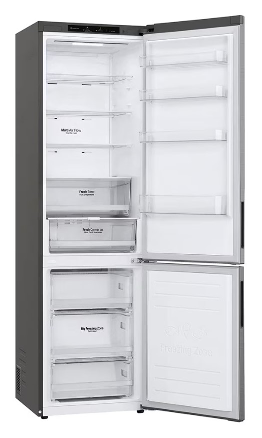 LG GBP62PZNAC, frigorífico combi, Door Cooling+, NatureFRESH, inox, serie P-600, clase A
