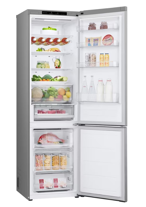 LG GBV3200CPY, frigorífico combi, No Frost, 2,03x60, DoorCooling+™, MetalFresh™, inox antihuellas, clase C