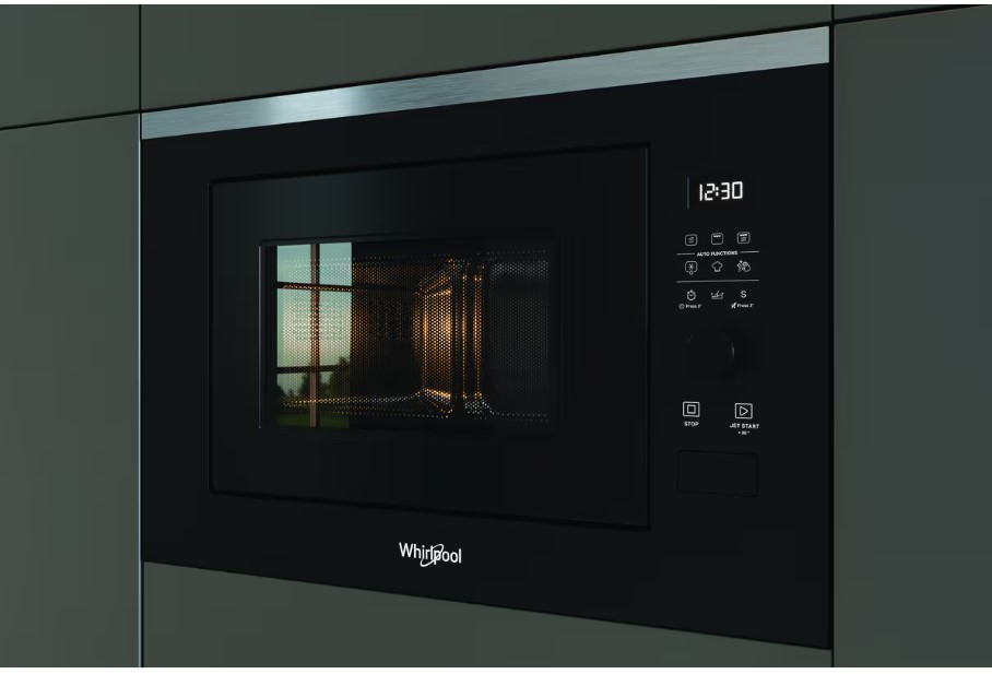 Whirlpool WMF250G, Microondas de integración, 25L, 900w, con grill, negro
