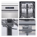 Hisense HS623D10X, lavavajillas libre instalación, 3ª bandeja cubierto, inoxidable, clase E