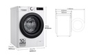 LG F4WR5009A6W, lavadora de carga frontal, 9kg, 1400rpm, 12 programas, AI Direct Drive™, vapor Steam™