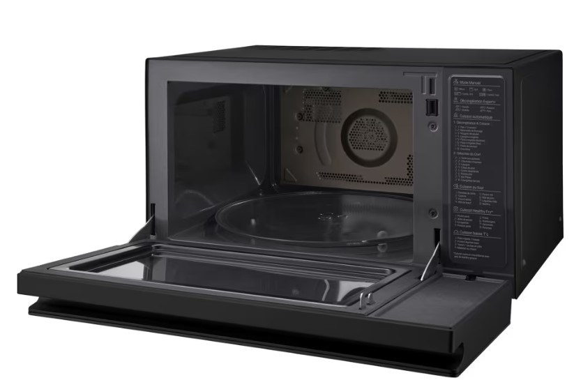 LG MJ3965BPS, microondas con horno, 4 en 1, función freidora de aire, negro