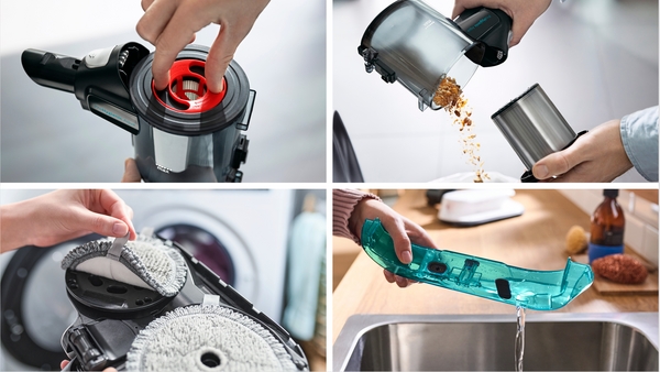 Bosch BCS71HYG4, aspirador escoba sin cable, Unlimited 7, ProHygienic, Aqua blanco