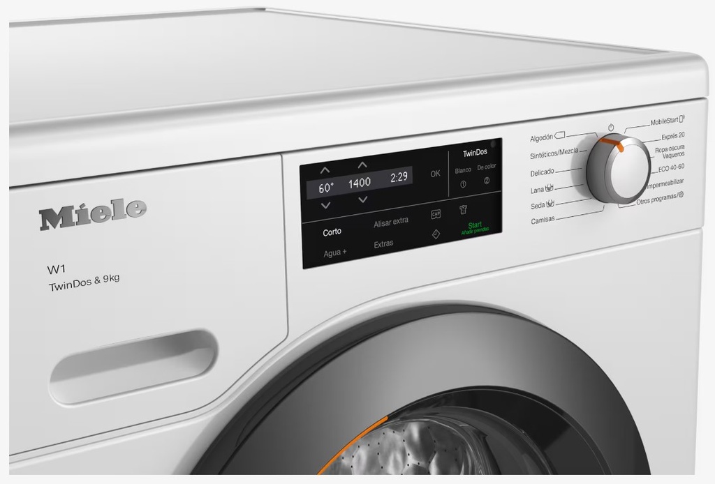 Miele WCG 660, lavadora carga frontal, TwinDos, 9kg, 1400rpm, blanco loto, clase A