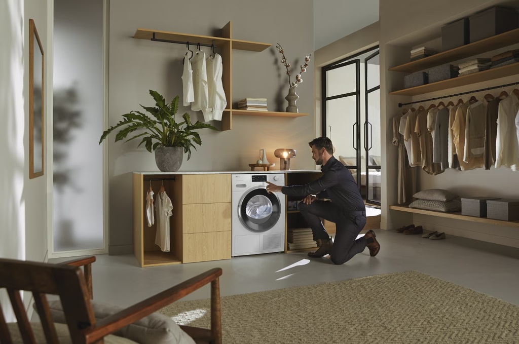 Miele TWL 780 WP, secadora de bomba de calor, SteamFinish, EcoDry, PerfectDry, 9kg, blanco loto, clase A+++