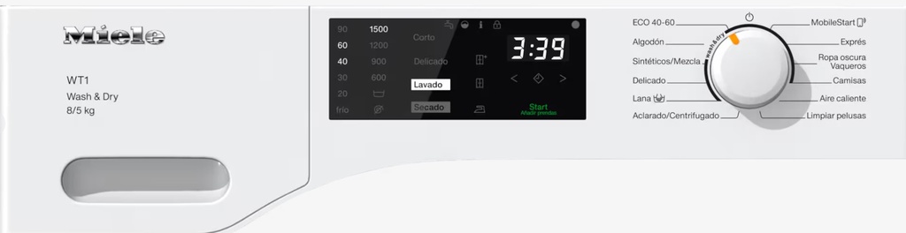Miele WTD 160 WCS, lavaseca, PerfectCare, PerfectDry, 8/5kg, blanco loto, clase D