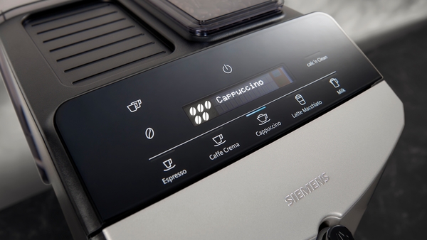 Siemens TF303E07, cafetera superautomática, EQ300, acero inoxidable metálico, depósito de agua extraíble