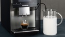Siemens TP715R01, cafetera superautomática, EQ700 classic, negro y gris, depósito de agua extraíble