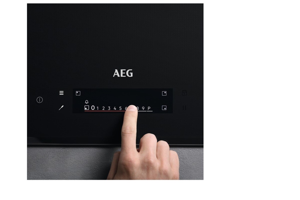 AEG IAE84881FB, placa de inducción, 4 zonas, SensePro, Hob2Hood, bizona, serie 9000