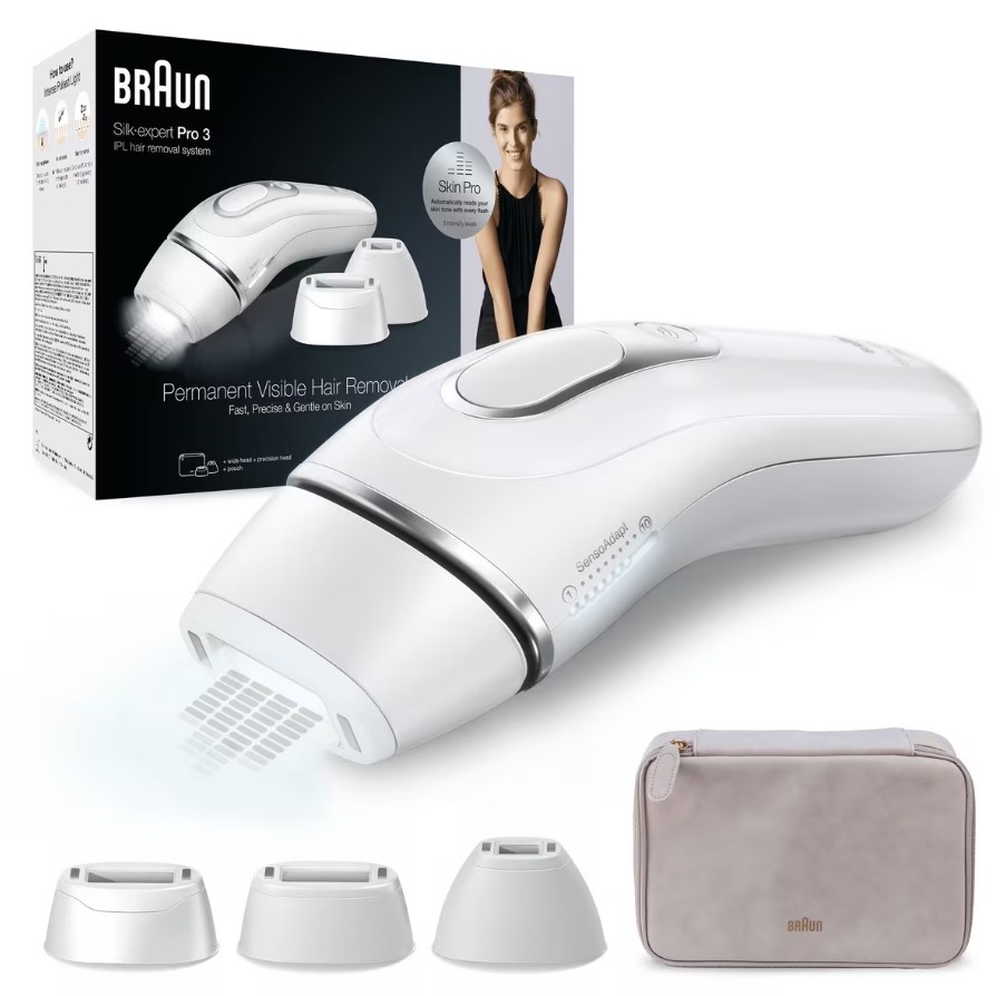 Braun PL3020, depiladora de luz pulsada Silk-Expert Pro 3, SensoAdapt, blanco
