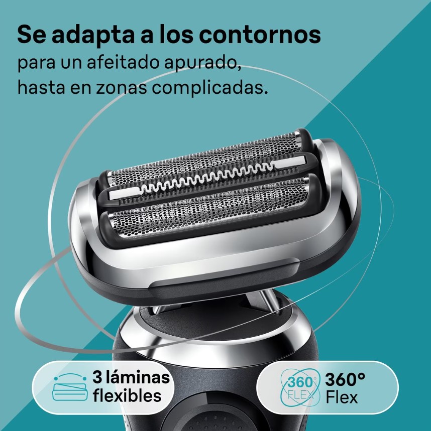 Braun 71-N1200S, afeitadora en seco y en mojado, series 7, AutoSense, EasyClick