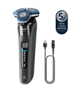 Philips S7887, afeitadora eléctrica en seco y mojado, series 7000, SkinIQ, gris y azul