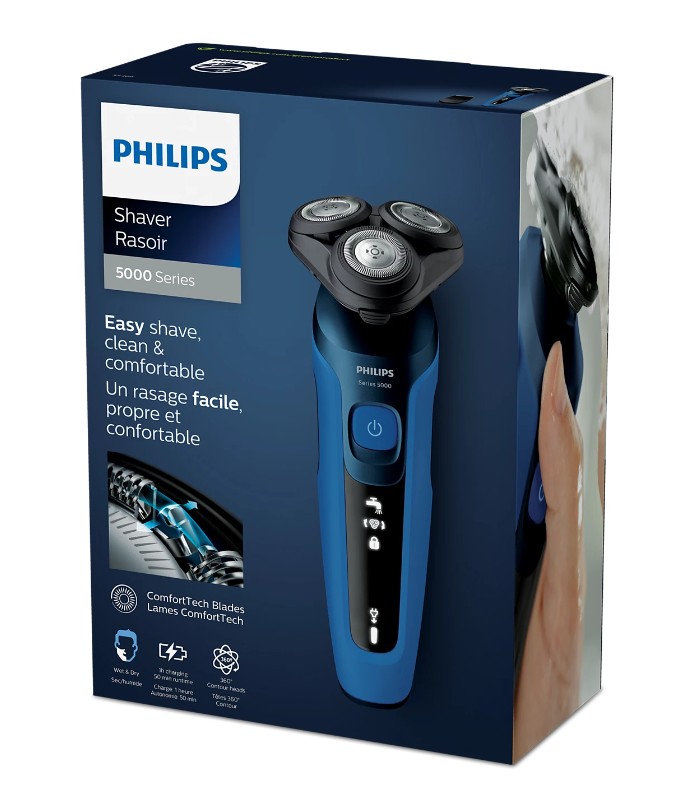 Philips S5466, afeitadora eléctrica en seco y húmedo, series 5000, color azul